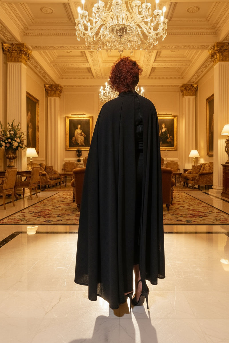 black cape dress plus size - Elegance 95% Polyester Liabelle The Romance of A-Line Color:M-Sky Blue