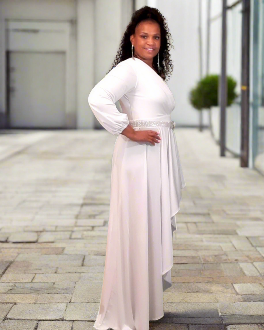 Dove Hi Low Dress White - Plus Size Dove Hi Low Dress White - Plus Size