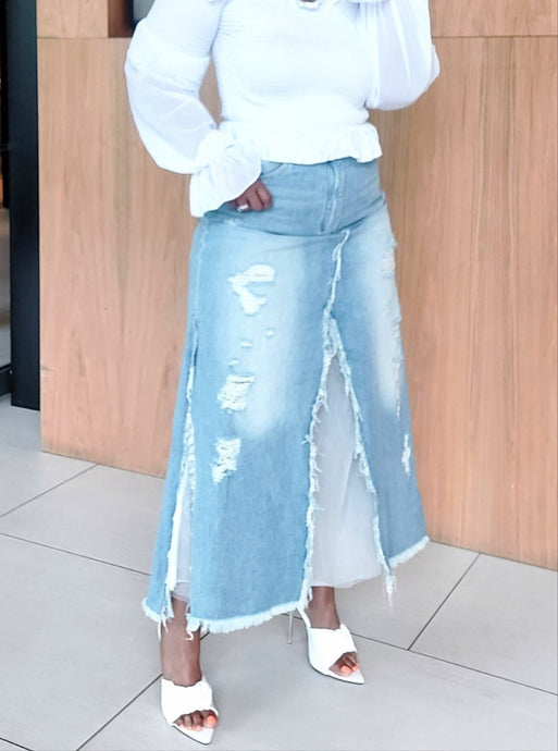 Insane Chiffon Denim Skirt