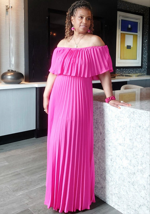 On Another Level Maxi Dress Fuchsia