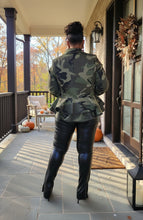 Camouflage Peplum Blazer|S to 3x