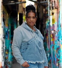 Sweatshirt and Denim Hoodie Vintage Top