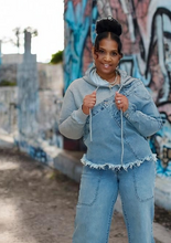 Sweatshirt and Denim Hoodie Vintage Top