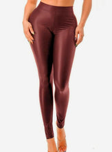 Burgundy Faux Leather Leggings