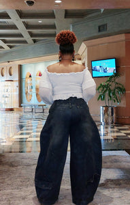 Vintage Barrel Denim Pants