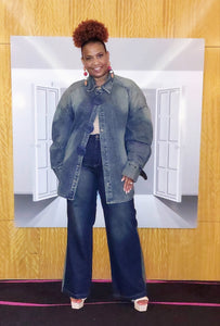 Oversize Vintage Denim Top|Plus Size