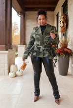 Camouflage Peplum Blazer|S to 3x
