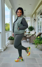Olive Puffer Vest|Plus Size