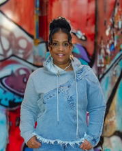 Sweatshirt and Denim Hoodie Vintage Top