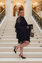 Ruffle Mesh Dress Top|Plus Size
