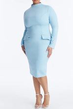Sky blue Midi Dress|Plus Size