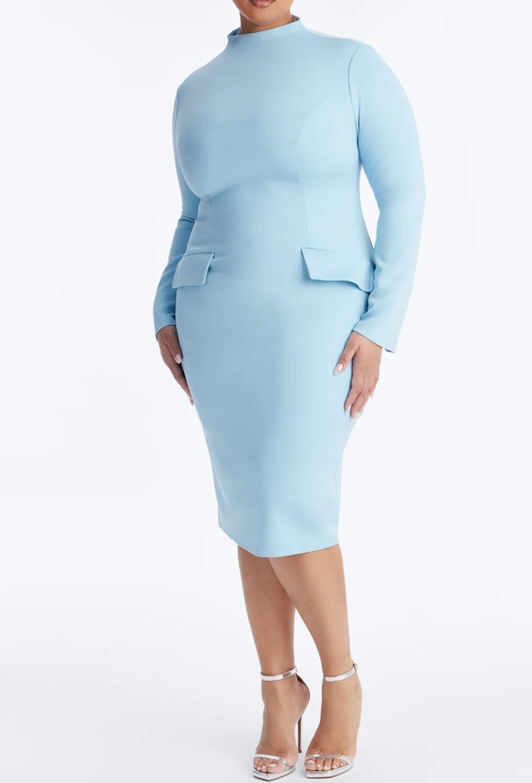 plus size blue bodycon dress Sky Midi Dress|Plus Holiday Season Dresses Off-the-shoulder Long A-Line Prom Perfect for special occasions Cores:Mate Brown