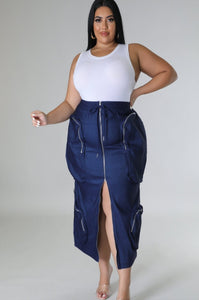 Pocket Works Denim Skirt Plus Size