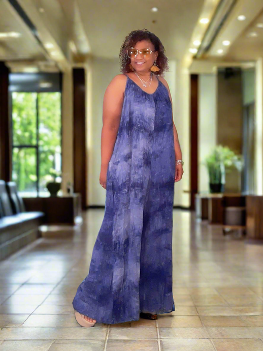 Gizelle Tie Dye Jumpsuit-Plus Size