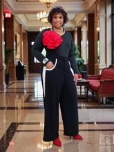 Tuxedo Stripe Wide Leg Pants|Plus Size