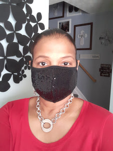 Black Sequin Face Mask