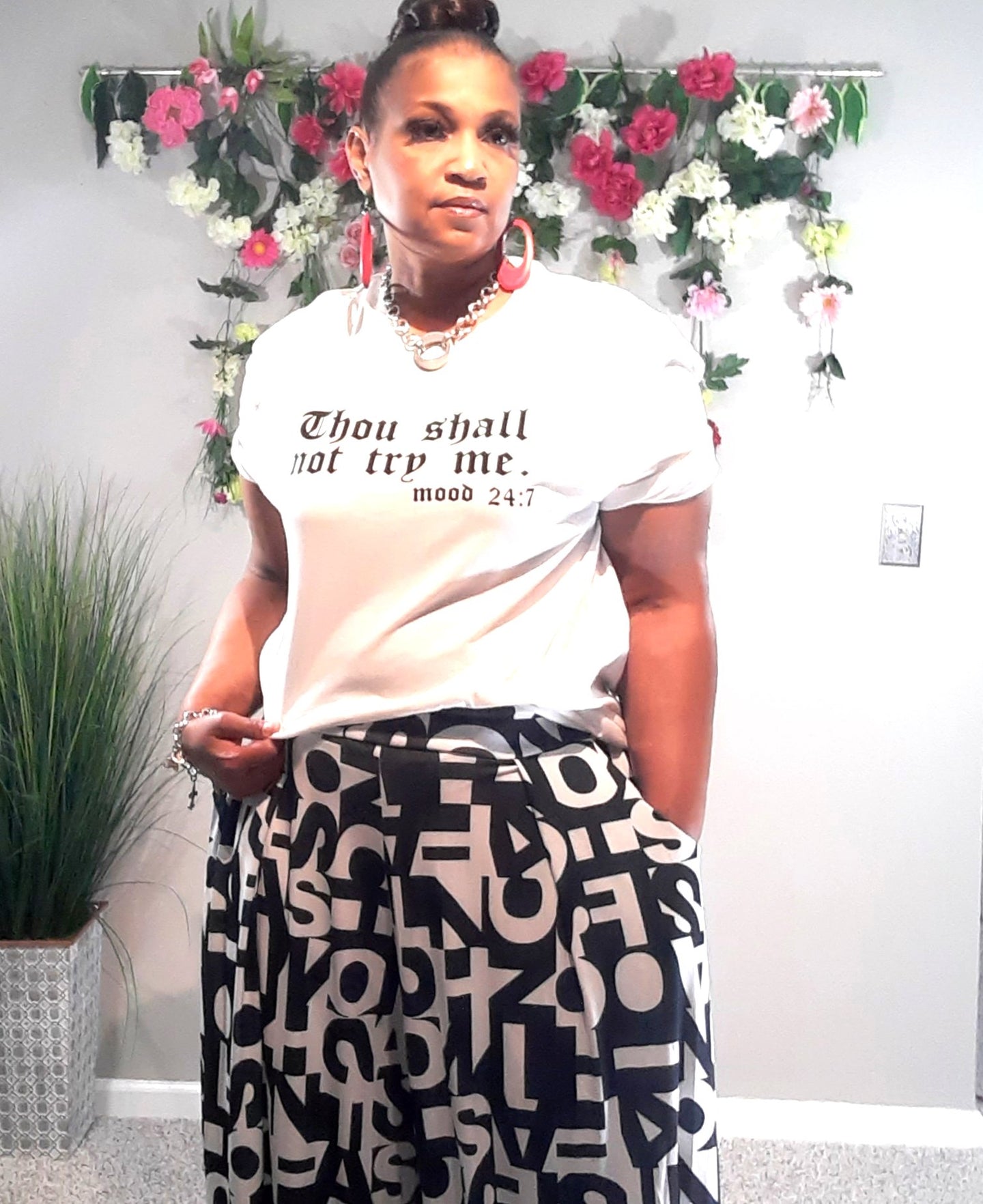 Thou Shall Not Try Me Top- Plus Size