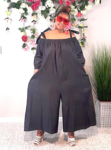 Jazmine Jumpsuit Black Denim- Plus Size