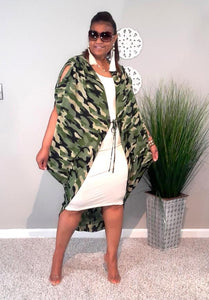 She In The Army Cardigan - Plus Size
