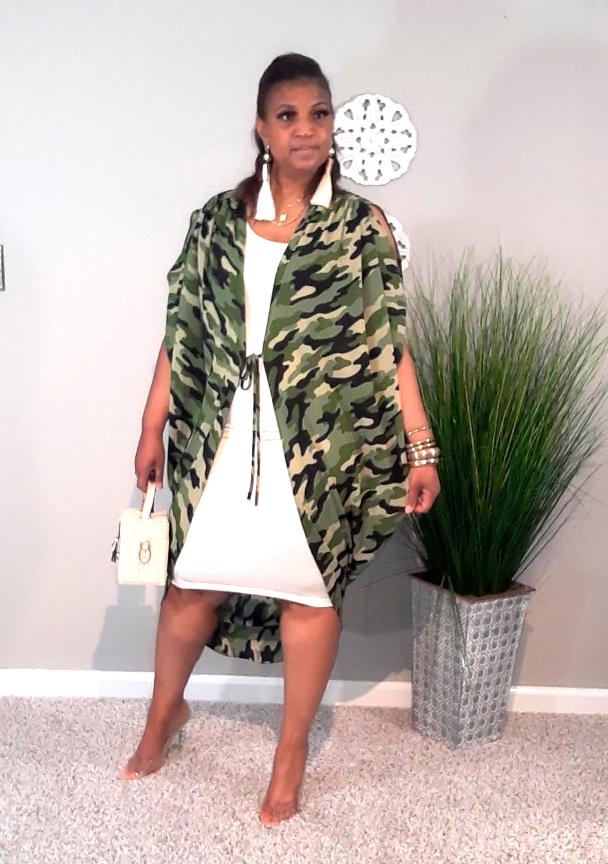 She In The Army Cardigan - Plus Size