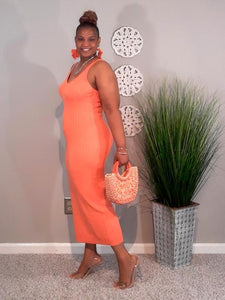 Brunch Dress Orange- Fits S to 2x