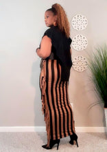 Stripe Fringe Maxi Skirt