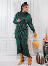 Emerald Ruched Dress- Plus Size