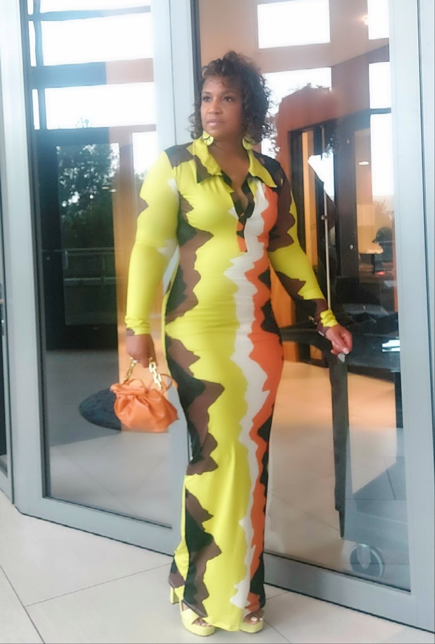 Fall Colors Maxi Dress - Dipped | True to Size, Stretchy Fall Colors Maxi Dress - Dipped | True to Size, Stretchy
