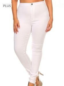 Super stretch Pants White Plus Size