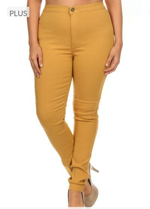 Super Stretch Pants Mustard Plus Size